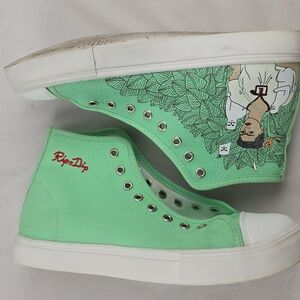 RIPNDIP Frida Kahlo shoes mint green high top size 9 men's chuck type